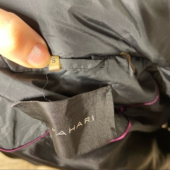 Tahari Hooded Waterfoul Feather Down Puffer Black Jacket S - Picture 13 of 14